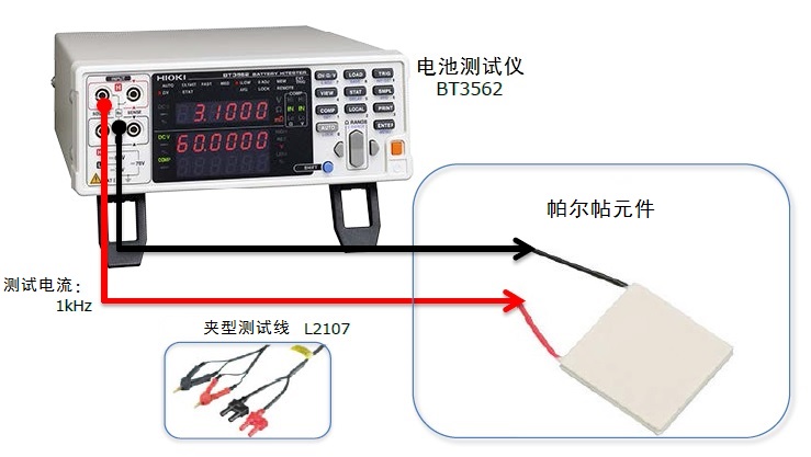 BT3562進行帕爾帖元件的電阻檢查