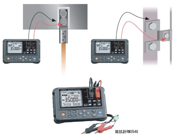 使用微電阻計RM3548等電位連接的電阻管理